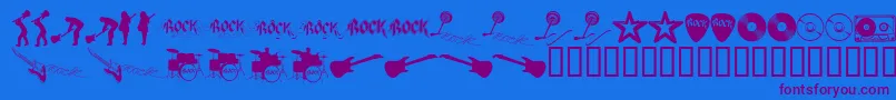 ROCKS    Font – Purple Fonts on Blue Background