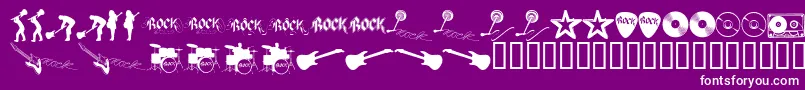 ROCKS    Font – White Fonts on Purple Background