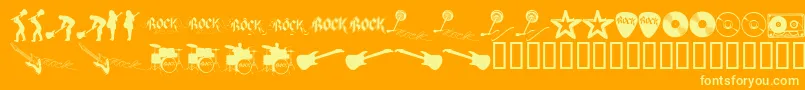 ROCKS    Font – Yellow Fonts on Orange Background