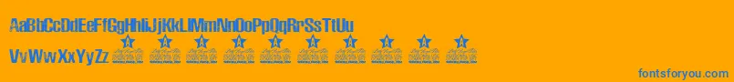 Rocks Personal Use Font – Blue Fonts on Orange Background