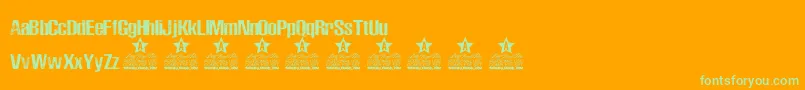 Rocks Personal Use-Schriftart – Grüne Schriften auf orangefarbenem Hintergrund