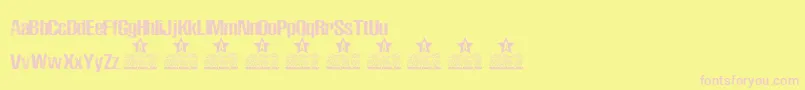 Rocks Personal Use Font – Pink Fonts on Yellow Background