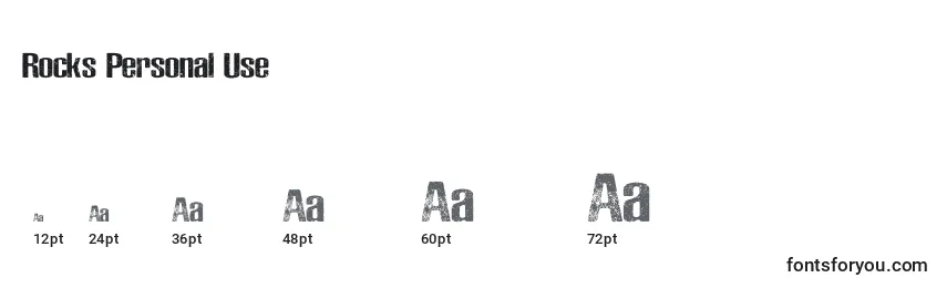 Rocks Personal Use Font Sizes