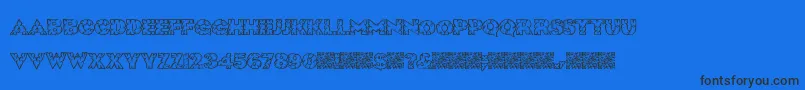 Fonte RockSolid – fontes pretas em um fundo azul