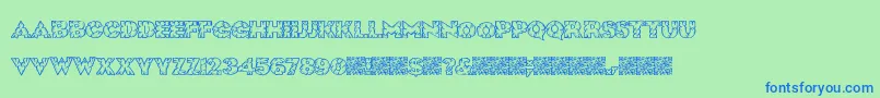 RockSolid-fontti – siniset fontit vihreällä taustalla