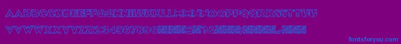 フォントRockSolid – 紫色の背景に青い文字