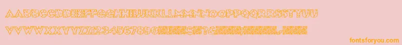 RockSolid-Schriftart – Orangefarbene Schriften auf rosa Hintergrund