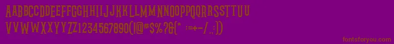 rockstar free personal use-Schriftart – Braune Schriften auf violettem Hintergrund