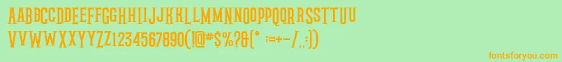 rockstar Font – Orange Fonts on Green Background