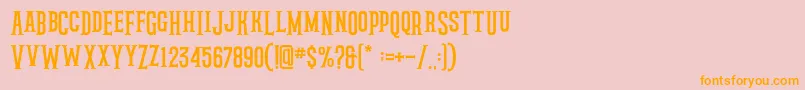 rockstar Font – Orange Fonts on Pink Background