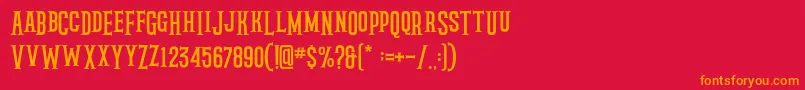 rockstar Font – Orange Fonts on Red Background