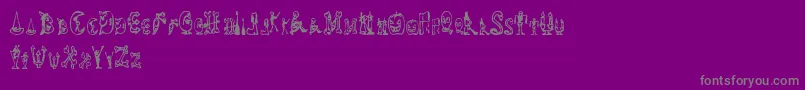 HalloweenHappy Font – Gray Fonts on Purple Background