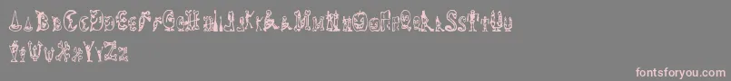 fuente HalloweenHappy – Fuentes Rosadas Sobre Fondo Gris
