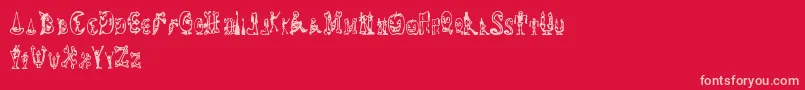 HalloweenHappy Font – Pink Fonts on Red Background