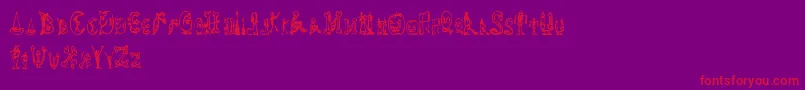 HalloweenHappy-Schriftart – Rote Schriften auf violettem Hintergrund