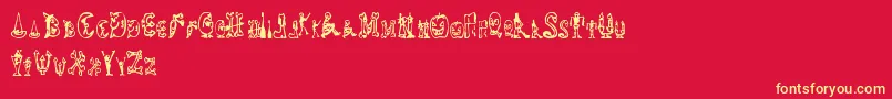 HalloweenHappy Font – Yellow Fonts on Red Background