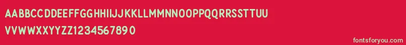 Rocky Stone Font – Green Fonts on Red Background