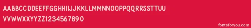 Rocky Stone Font – Pink Fonts on Red Background