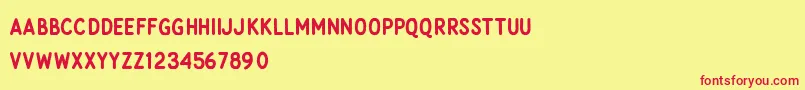 Rocky Stone Font – Red Fonts on Yellow Background