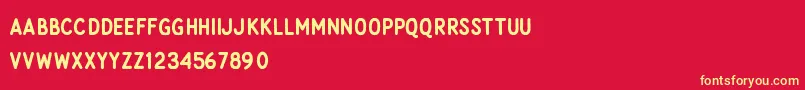 Rocky Stone Font – Yellow Fonts on Red Background