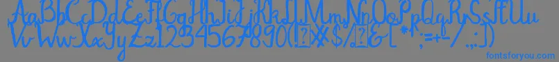 rocther script Font – Blue Fonts on Gray Background