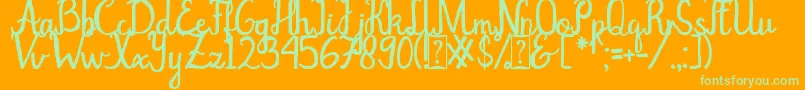 rocther script Font – Green Fonts on Orange Background