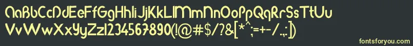フォントroda – 黒い背景に黄色の文字