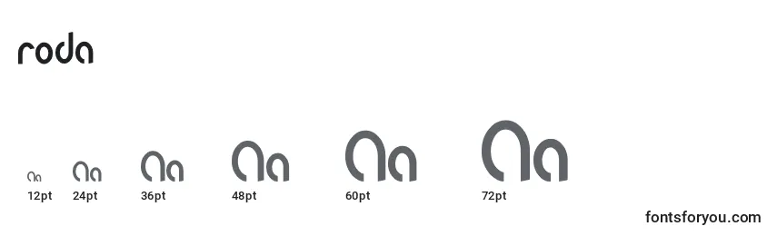 Размеры шрифта Roda (138973)
