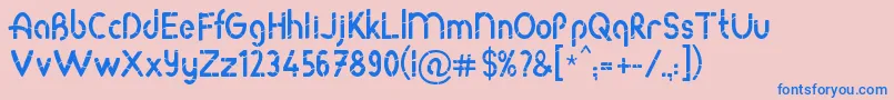 RodaBamboo Font – Blue Fonts on Pink Background