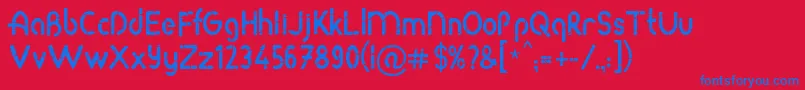 RodaBamboo Font – Blue Fonts on Red Background