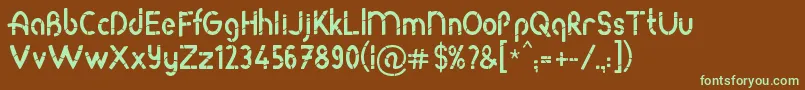 RodaBamboo Font – Green Fonts on Brown Background