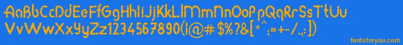 RodaBamboo Font – Orange Fonts on Blue Background