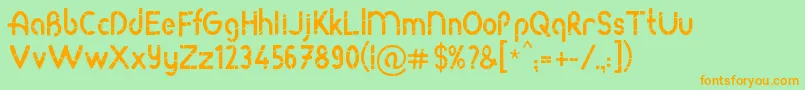 RodaBamboo Font – Orange Fonts on Green Background
