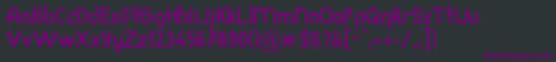 Czcionka RodaBamboo – fioletowe czcionki na czarnym tle