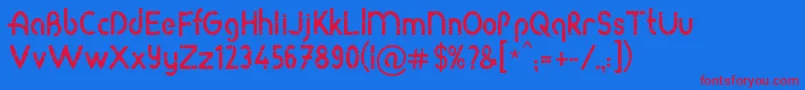 RodaBamboo Font – Red Fonts on Blue Background