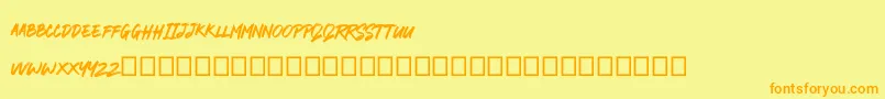 RODAMAS Font – Orange Fonts on Yellow Background