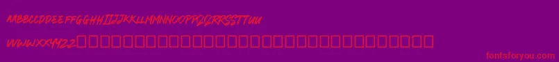 RODAMAS Font – Red Fonts on Purple Background