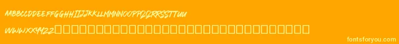 RODAMAS Font – Yellow Fonts on Orange Background