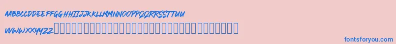 RODAMAS Font – Blue Fonts on Pink Background