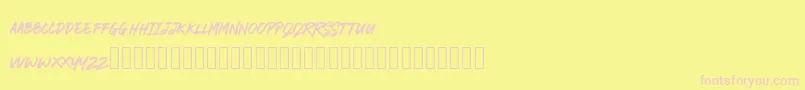 RODAMAS Font – Pink Fonts on Yellow Background