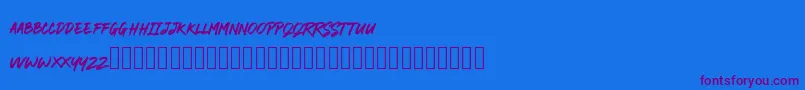 RODAMAS Font – Purple Fonts on Blue Background