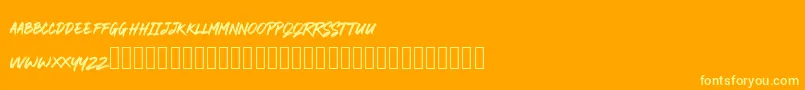 RODAMAS-Schriftart – Gelbe Schriften auf orangefarbenem Hintergrund