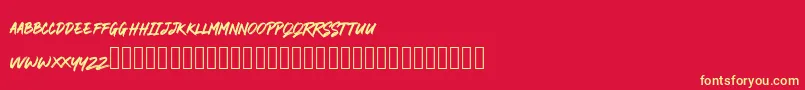 RODAMAS Font – Yellow Fonts on Red Background