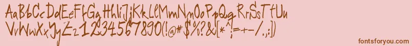 fuente RODEK    – Fuentes Marrones Sobre Fondo Rosa
