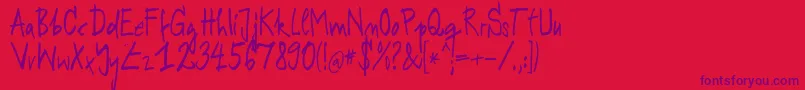 RODEK   -Schriftart – Violette Schriften auf rotem Hintergrund