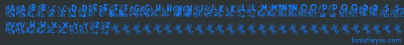 Rodeo CIES CAPS II Font – Blue Fonts on Black Background