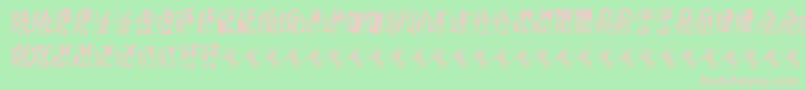 フォントRodeo CIES CAPS II – 緑の背景にピンクのフォント