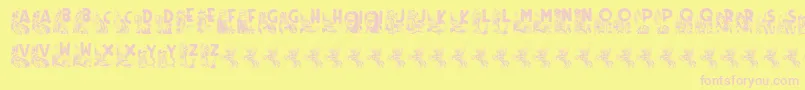 Rodeo CIES CAPS II Font – Pink Fonts on Yellow Background