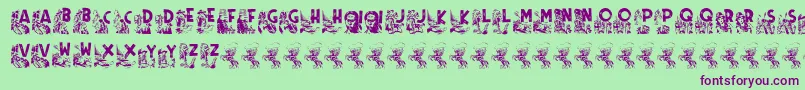 Rodeo CIES CAPS II Font – Purple Fonts on Green Background