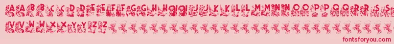 Rodeo CIES CAPS II Font – Red Fonts on Pink Background